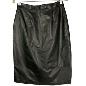 Georgetown Leather Design Black Genuine Leather Skirt, size 11/12 (see msrmnts)